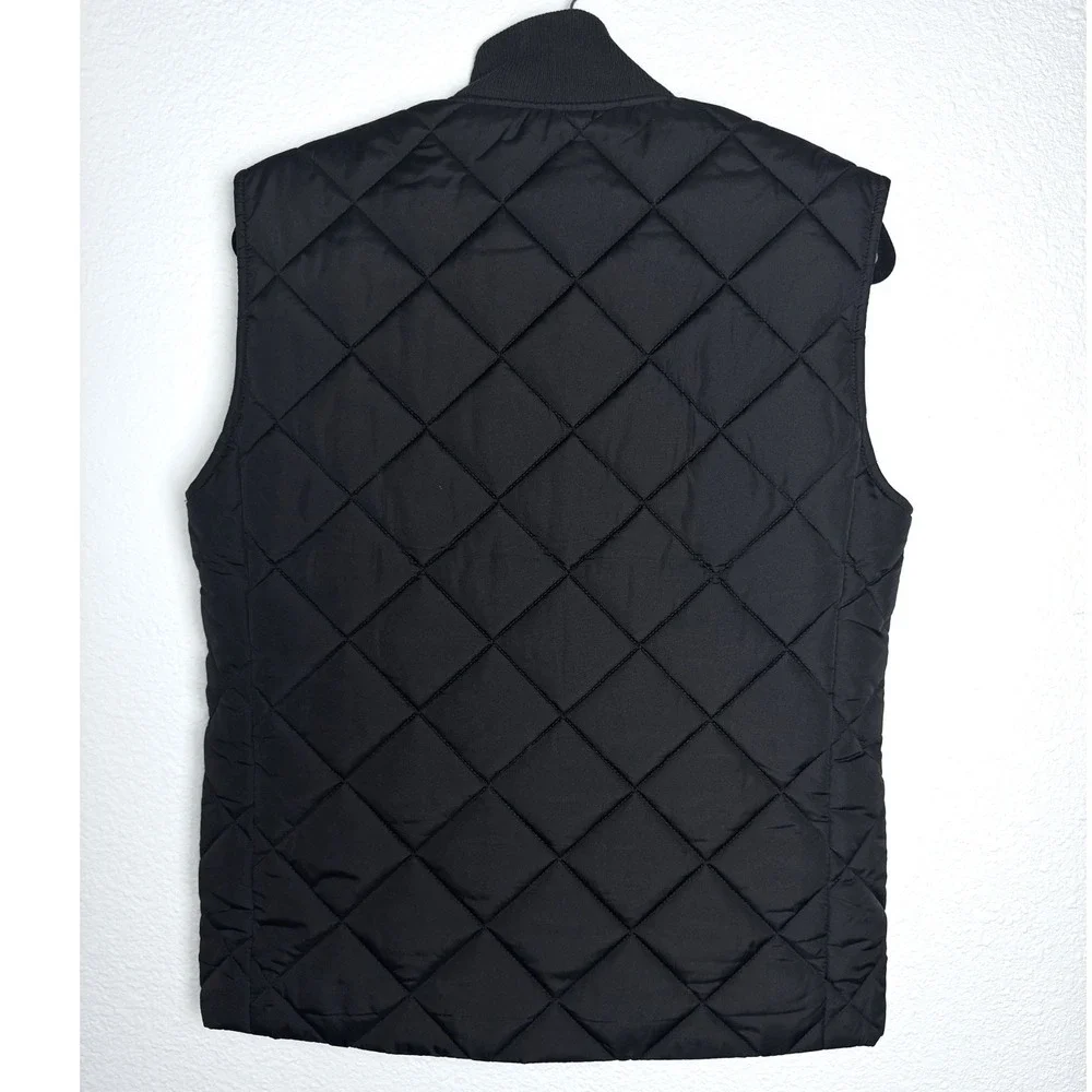 Banana Republic Mens‎ Black Quilted Puffer Vest Ribbed Collar Full Zip Small